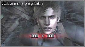 Pierwszy atak nastąpi, gdy podczas scenki komandos wyskoczy w powietrze i rzuci się na Ciebie - Island (5-3) - pojedynek na noże | Solucja Resident Evil 4 - Resident Evil 4 - PC - poradnik do gry