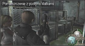 Tuż przed pierwszą bramą znajduje się skręt w prawo do pomieszczenia z masą pustych klatek po psach - Island (5-2) - zręcznościowe dźwignie | Solucja Resident Evil 4 - Resident Evil 4 - PC - poradnik do gry