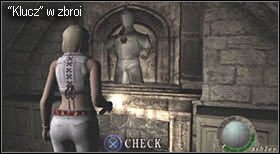 Na jego środku stoi wielki stół, a za moment wejdą tu rycerze i dzięki niemu ich wyminiesz - Castle (3-4) - rycerze | Solucja Resident Evil 4 - Resident Evil 4 - PC - poradnik do gry