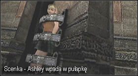 Idąc nim załączy się scenka, w której Ashley zostanie uwięziona i oddzielona od Leona - Castle (3-1) - Ashley wpada w pułapkę | Solucja Resident Evil 4 - Resident Evil 4 - PC - poradnik do gry