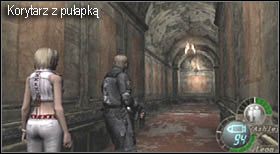 Na zewnątrz podejdź do jednego z wiszących posągów i strzel mu w oko - znajduje się w nim kryształ - Castle (3-1) - Ashley wpada w pułapkę | Solucja Resident Evil 4 - Resident Evil 4 - PC - poradnik do gry