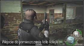 Gdy dostaniesz się na przeciwległy kraniec przełęczy, staniesz w hali, w której znajduje się pokój obsługujący maszynę - Village (2-3) - kolejka górska | Solucja Resident Evil 4 - Resident Evil 4 - PC - poradnik do gry