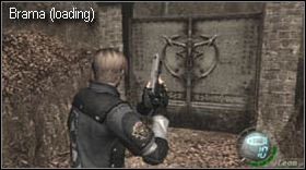 W ostatniej napotkanej drewutni stoi przeciwnik, dlatego uważaj wchodząc do środka - Village (1-1) - początek | Solucja Resident Evil 4 - Resident Evil 4 - PC - poradnik do gry