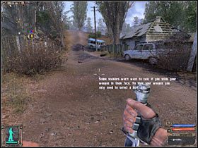 Jak już powiedziałem, radziłbym trzymać się głównej drogi (#1) i jednocześnie przesuwać w stronę miejsca, w którym znajdują się ludzie Wilka - Questy (1) w Stalker Cień Czarnobyla | Kordon - S.T.A.L.K.E.R.: Cień Czarnobyla - poradnik do gry