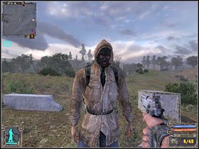 Teraz możesz udać się do miejsca, w którym stoi Pietrucha, jeden z podległych Wilkowi Stalkerów (#1) - Questy (1) w Stalker Cień Czarnobyla | Kordon - S.T.A.L.K.E.R.: Cień Czarnobyla - poradnik do gry