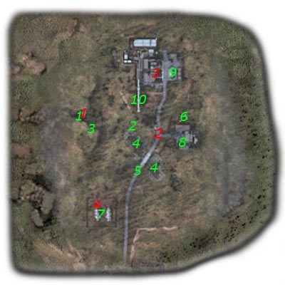 Najważniejsi NPC na mapie (kolor czerwony) - Mapa szczegółowa (1) | Dolina Mroku w Stalker Cień Czarnobyla - S.T.A.L.K.E.R.: Cień Czarnobyla - poradnik do gry