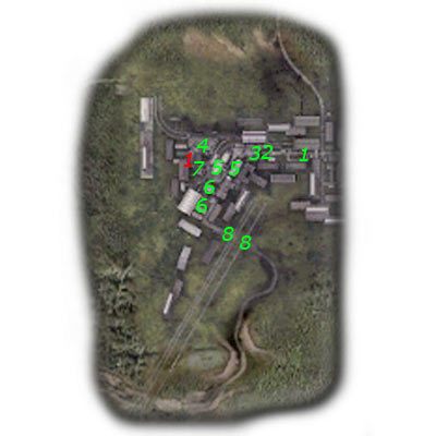 Najważniejsi NPC na mapie (kolor czerwony) - Mapa szczegółowa (1) | Dzicz w Stalker Cień Czarnobyla - S.T.A.L.K.E.R.: Cień Czarnobyla - poradnik do gry