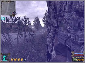 Osobiście radziłbym ustawić się niedaleko charakterystycznych głazów i to właśnie w tym miejscu zaatakować żołnierza z zaskoczenia (#1) - Questy (2) | Magazyny wojskowe w Stalker Cień Czarnobyla - S.T.A.L.K.E.R.: Cień Czarnobyla - poradnik do gry