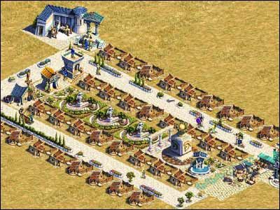 Etap czwarty, to rozbudowa chat do poziomu 32-osobowych domów - Osiedla mieszkalne | Społeczeństwo w Zeus Pan Olimpu - Zeus: Pan Olimpu - poradnik do gry