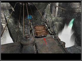 Otwórz klapkę (#1), wsadź klucz (#2), a następnie przywołaj do siebie platformę kręcąc korbą (#3) - Manula Valley (1) | Rozdział II | The Sacred Rings - The Sacred Rings - poradnik do gry