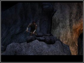 Podejdź do skalnego słupa (#1) widocznego na obrazku powyżej - The Keepers Palace (1) | Rozdział III | The Sacred Rings - The Sacred Rings - poradnik do gry