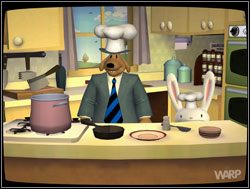 Na początku Sam przyjrzał się garnkowi - Gwiazdy małego ekranu, część II - Gotuj z Samem i Maksem | II. Situation Comedy - Sam & Max: Sezon 1 - poradnik do gry
