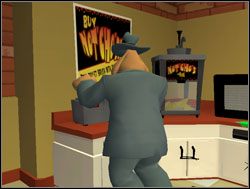 Powrócił do sklepu, gdzie skorzystał z automatu z przyprawami, dodając ketchup do kawy Sybil - Trzy próby, czyli jak zostać mafiosem | III. The Mole, the Mob and the Meatball - Sam & Max: Sezon 1 - poradnik do gry