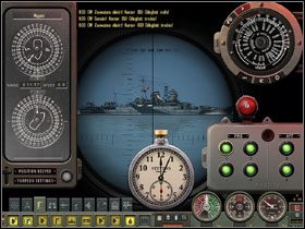 W oknie Urządzenia Utrzymania Pozycji pojawia się wynik pomiaru - 1417 metrów - Torpedo Attack - Tryb zaawansowany praktyka (1) | Submarine School - Silent Hunter 4: Wolves of the Pacific - poradnik do gry