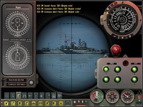 W centralnej części narzędzia ukazuje się tarcza z wartościami cyfrowymi odległości i znacznikami odległości (podpowiedź - Stadimeter). - Torpedo Attack - Tryb zaawansowany teoria (3) | Submarine School - Silent Hunter 4: Wolves of the Pacific - poradnik do gry