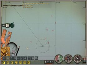 Teraz tylko skorzystanie z przyrządów kreślarskich. Okręt podwodny, a z nim ja - obaj jesteśmy we właściwym czasie i właściwym miejscu. - Conwoy attack (1) | Submarine School w Silent Hunter 4 - Silent Hunter 4: Wolves of the Pacific - poradnik do gry