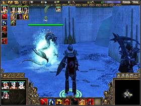 Znajdź zamknięte przejście z jarzącym się słupkiem - OKRĘT-MIASTO cz.2 - SpellForce 2: Władca Smoków - poradnik do gry