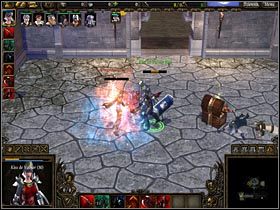 Znajduje się tam beczka, z której dobiegają dziwne odgłosy - PAŁAC KRÓLA ULFA cz.1 - SpellForce 2: Władca Smoków - poradnik do gry