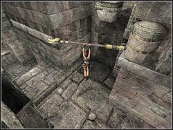 Na samym końcu komnaty w prawej ścianie tkwią dwie krawędzie - 02. Górskie Jaskinie | Peru w Tomb Raider Anniversary - Tomb Raider: Anniversary - poradnik do gry