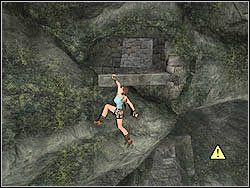 Musisz teraz skoczyć na lewo na ukos na poziomy występ w ścianie - 04. Zaginiona Dolina (2) | Peru w Tomb Raider Anniversary - Tomb Raider: Anniversary - poradnik do gry