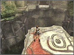 Przeskocz na środek sali, a następnie wybij się mocno w stronę wysokiej platformy, którą wcześniej tak mozolnie ustawiałaś - 05. Grobowiec Qualopeca (1) | Peru w Tomb Raider Anniversary - Tomb Raider: Anniversary - poradnik do gry