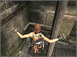 Zwróć się w prawo, przeskocz na wystający obok ze ściany drążek - 05. Grobowiec Qualopeca (2) | Peru w Tomb Raider Anniversary - Tomb Raider: Anniversary - poradnik do gry