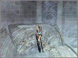 Podejdź pod wielki, rozwalony kawał posadzki przy jednej ze ścian i po nim wydostań się na wyższy poziom sali - 06. Świątynia św. Franciszka (4) | Grecja w Tomb Raider Anniversary - Tomb Raider: Anniversary - poradnik do gry