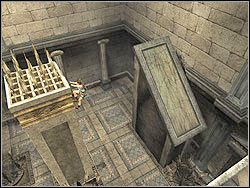 Po uruchomieniu dźwigni skocz zatem na pierwszy z bloków przed tobą, a z niego wybij się na lewo, w stronę kolumny z kolcami - 08. Pałac Midasa (1) | Grecja w Tomb Raider Anniversary - Tomb Raider: Anniversary - poradnik do gry