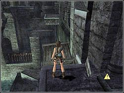Zwróć się w lewo i wybij na wystający obok ze ściany drążek, a z niego na kolejny - 09. Grobowiec Tihocana (1) | Grecja w Tomb Raider Anniversary - Tomb Raider: Anniversary - poradnik do gry