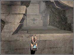 Przejdź na rękach na lewo i za załomem wybij się do tyłu łapiąc drążka - 10. Świątynia Khamoon (1) | Egipt w Tomb Raider Anniversary - Tomb Raider: Anniversary - poradnik do gry