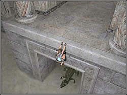 Za zakrętem w lewo dojdziesz do obszernego dziedzińca z posągiem zielonego bożka - 10. Świątynia Khamoon (2) | Egipt w Tomb Raider Anniversary - Tomb Raider: Anniversary - poradnik do gry