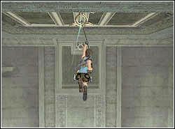 Teraz wybij się z niszy w stronę środka komnaty i zaczep linkę o bliżej usytuowaną obręcz - 10. Świątynia Khamoon (3) | Egipt w Tomb Raider Anniversary - Tomb Raider: Anniversary - poradnik do gry