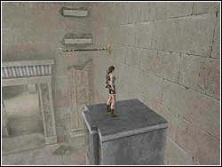 Spowodujesz chwilowe opadnięcie do poziomu podłogi kwadratowej kolumny za twoimi plecami - 11. Obelisk Khamoon (1) | Egipt w Tomb Raider Anniversary - Tomb Raider: Anniversary - poradnik do gry