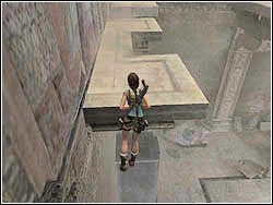 Teraz wykonaj susy w górę na dwa kolejne występy, a następnie wybij się do tyłu na kamienną platformę - 11. Obelisk Khamoon (1) | Egipt w Tomb Raider Anniversary - Tomb Raider: Anniversary - poradnik do gry