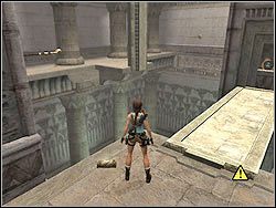 Ustaw się przy ścianie po drugiej stronie dziedzińca - 11. Obelisk Khamoon (2) | Egipt w Tomb Raider Anniversary - Tomb Raider: Anniversary - poradnik do gry