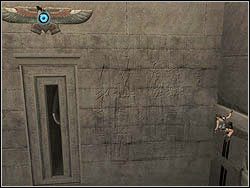 Wybij się na dwa występy powyżej, po czym z wyższego skocz w stronę obręczy za tobą i zaczep o nią linkę - 11. Obelisk Khamoon (4 | Egipt w Tomb Raider Anniversary - Tomb Raider: Anniversary - poradnik do gry