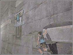 Teraz zwróć się w lewo, wyczekaj, aż tkwiące tuż obok miażdżące wrota otworzą się i przeskocz na występ za nimi - 12. Sanktuarium Dziecięcia (1) | Egipt w Tomb Raider Anniversary - Tomb Raider: Anniversary - poradnik do gry