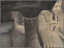 Wybij się na kolumnę łapiąc się krawędzi jednej ze szczelin - 12. Sanktuarium Dziecięcia (1) | Egipt w Tomb Raider Anniversary - Tomb Raider: Anniversary - poradnik do gry