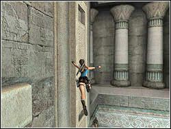 Przeskocz teraz na prawo na rzeźbioną, ciemną płytę - 12. Sanktuarium Dziecięcia (3) | Egipt w Tomb Raider Anniversary - Tomb Raider: Anniversary - poradnik do gry