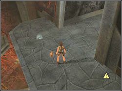 Trzymając się krawędzi szczeliny w kolumnie podskocz, złap się wyżej położonej krawędzi - 14. Wielka Piramida (1) | Zaginione Miasto w Tomb Raider Anniversary - Tomb Raider: Anniversary - poradnik do gry