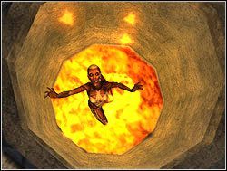 Gdy wykonasz skok ze szczeliny w ścianie na płytę, sobowtór zrobi to samo po drugiej stronie sali - 14. Wielka Piramida (2) | Zaginione Miasto w Tomb Raider Anniversary - Tomb Raider: Anniversary - poradnik do gry