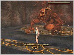 Oszołomiony gigant zamiast w ciebie, uderzy łapą w arenę, wbijając w nią pazur - Bossowie (2) | Przeciwnicy w Tomb Raider Anniversary - Tomb Raider: Anniversary - poradnik do gry