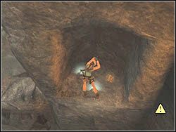 Stojąc z jej drugiej strony skały zerknij nad głowę - 13. Kopalnie Natli (3 | Zaginione Miasto w Tomb Raider Anniversary - Tomb Raider: Anniversary - poradnik do gry