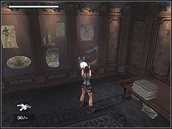 Przeskocz skrzynie i wejdź po schodach na górę, pod drzwi - Posiadłość Croftów (1) | Trening w Tomb Raider Anniversary - Tomb Raider: Anniversary - poradnik do gry