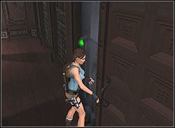 Wróć teraz na dół do sali z reliktami i podejdź do drzwi wyjściowych - Posiadłość Croftów (1) | Trening w Tomb Raider Anniversary - Tomb Raider: Anniversary - poradnik do gry
