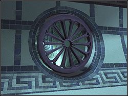 Po poprawnym ustawieniu kontenera i statuy w ścianie pomiędzy nimi pojawi się przycisk - Posiadłość Croftów (5) | Trening w Tomb Raider Anniversary - Tomb Raider: Anniversary - poradnik do gry