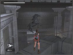 Przejdź teraz na prawo od kuli, na koniec półpiętra - Posiadłość Croftów (6) | Trening w Tomb Raider Anniversary - Tomb Raider: Anniversary - poradnik do gry