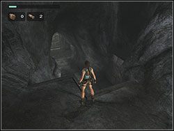 Udaj się w stronę widniejących niedaleko w dole rzeźbionych wrót - Poziom 02. Górskie Jaskinie (1) | Sekrety w Tomb Raider Anniversary - Tomb Raider: Anniversary - poradnik do gry