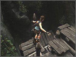 Wskocz na drewniany słup tuż przy miejscu, przy którym wdrapywałaś się na górę - Poziom 04. Zaginiona Dolina | Sekrety w Tomb Raider Anniversary - Tomb Raider: Anniversary - poradnik do gry