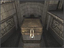 Gdy młot opadnie, wskocz w dwóch susach na jago głowę i przeskocz na półkę po prawej stronie młota - Poziom 06. Świątynia św. Franciszka (1) | Sekrety w Tomb Raider Anniversary - Tomb Raider: Anniversary - poradnik do gry